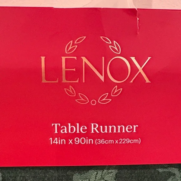 Lenox Green Holly Table Runner - Picture 2 of 5